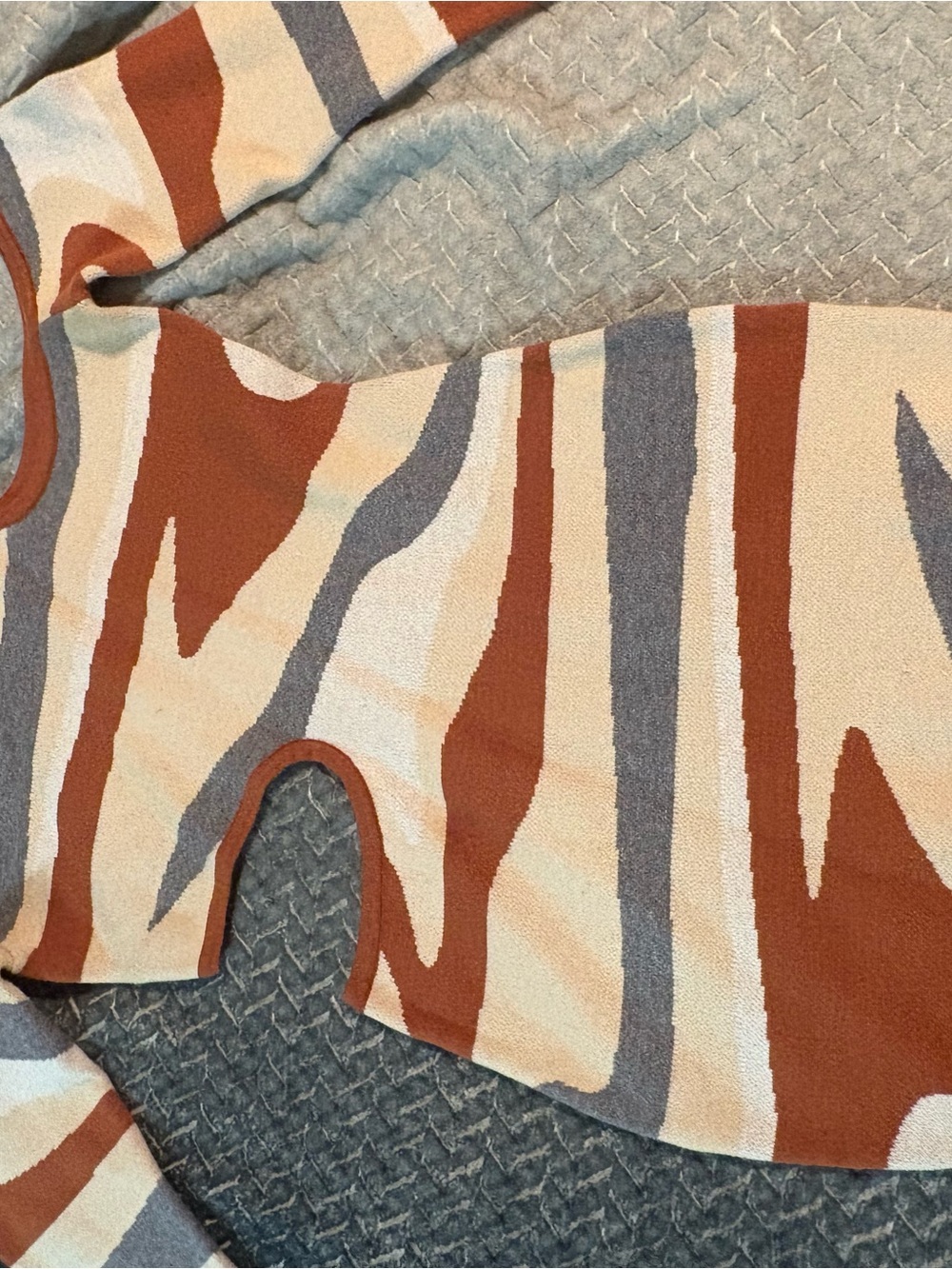 Men's Striped Knit Boxer Briefs in Rust, Gray & Cream